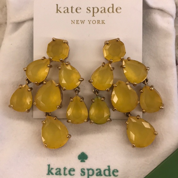 NWT Kate spade statement yellow chandelier earring - Picture 1 of 4